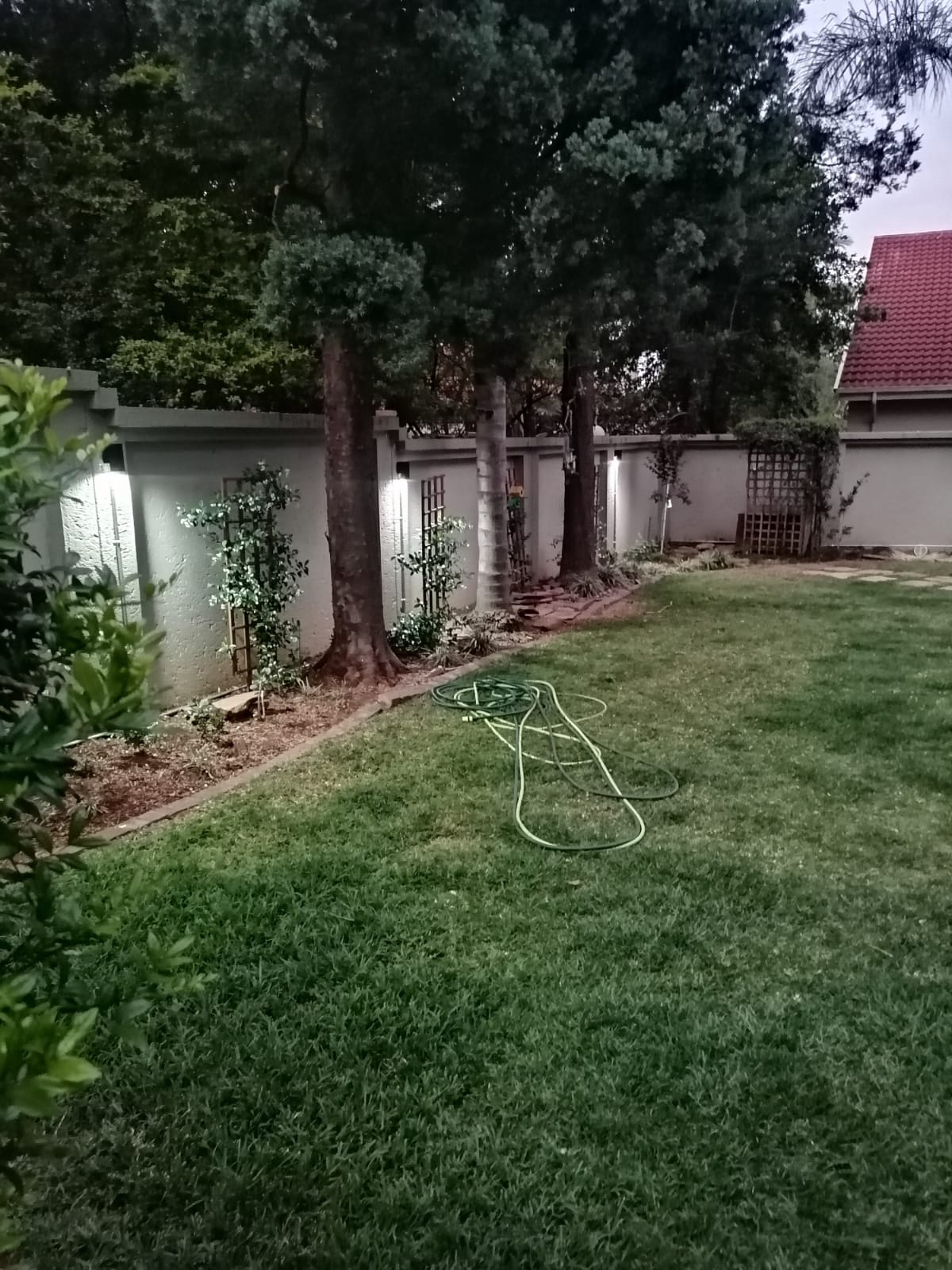 Garden perimeter security lighting installed by Devine Light Electrical